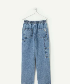 Pantalon garçon large denim foncé