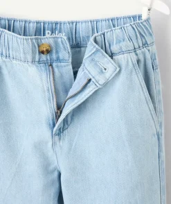 Pantalon garçon relax denim bleu clair