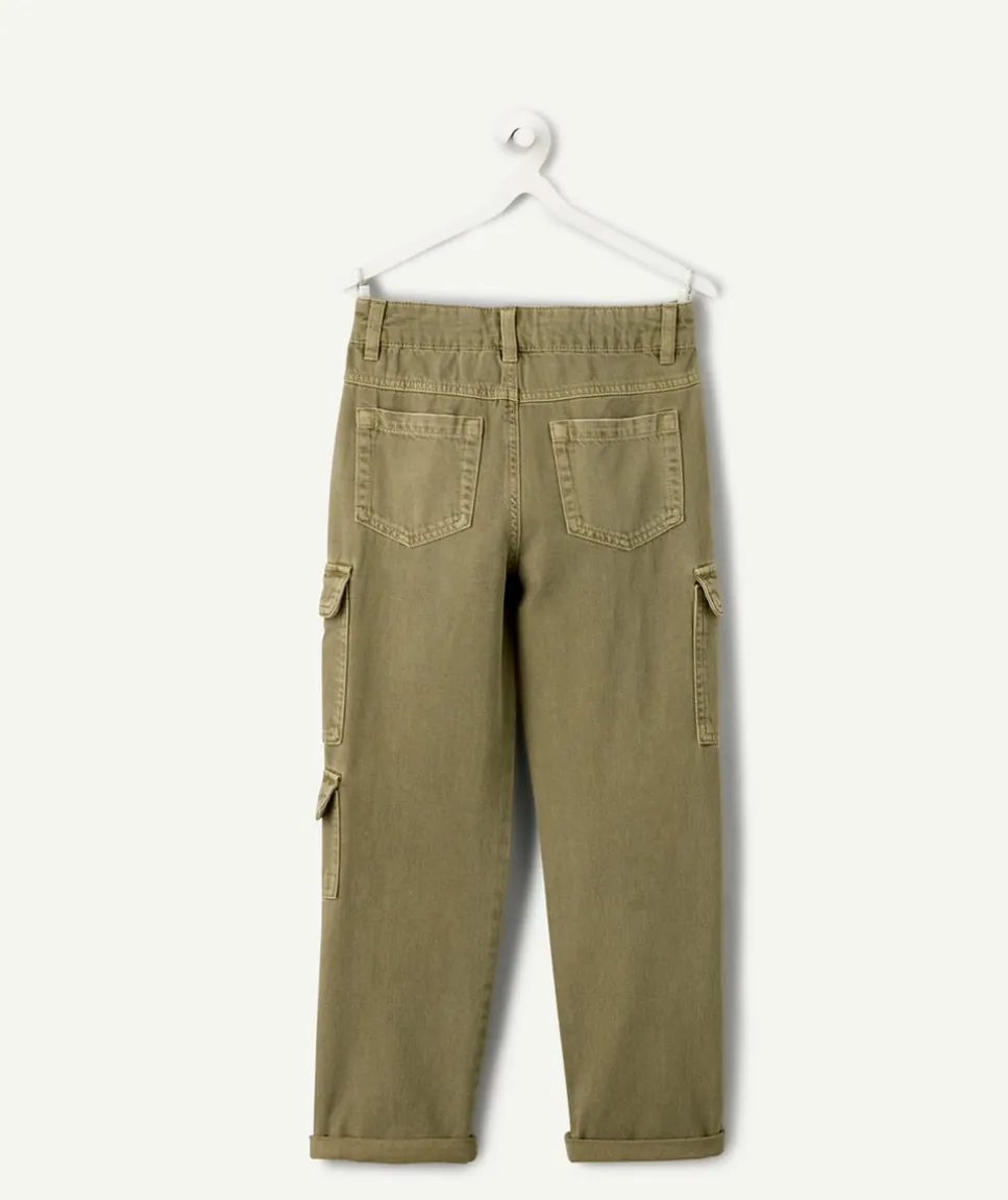 Pantalon garçon relax kaki