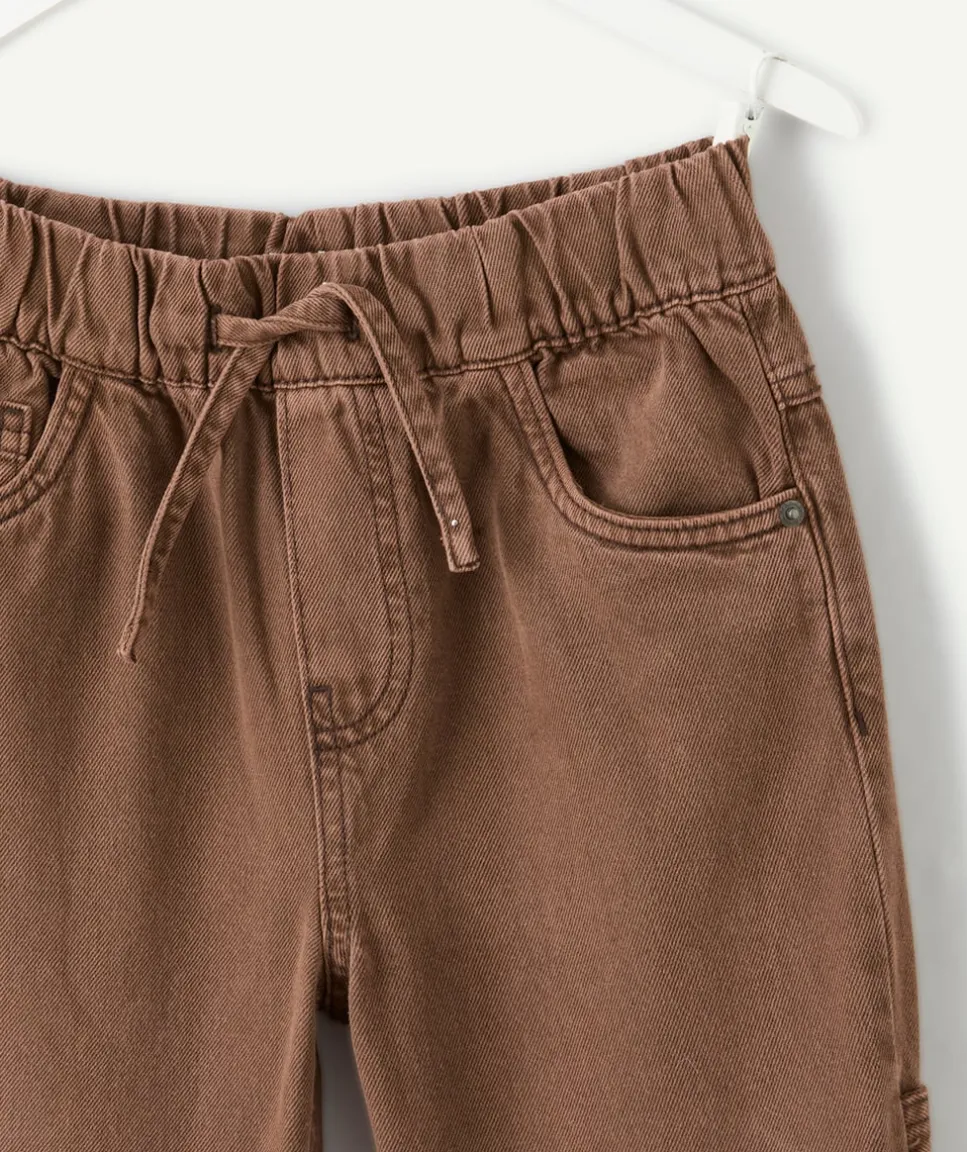 Pantalon garçon relax marron