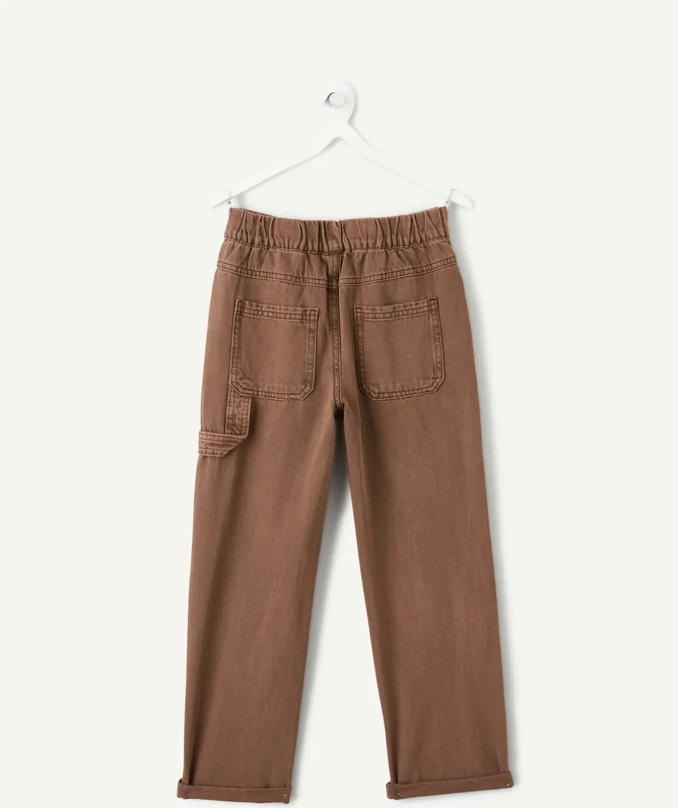 Pantalon garçon relax marron