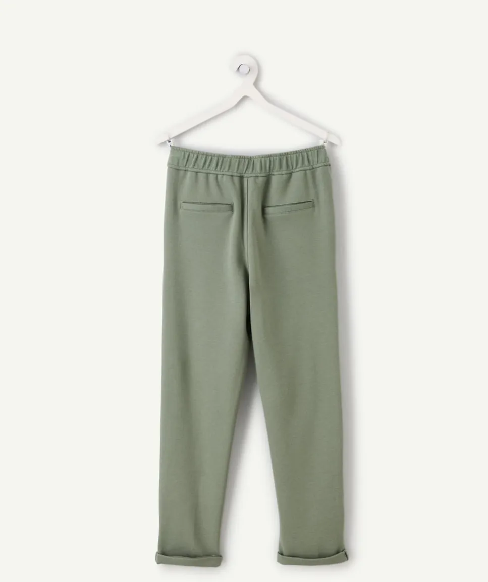 Pantalon garçon relax taille élastique vert