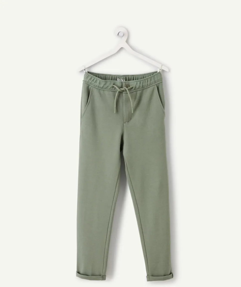 Pantalon garçon relax taille élastique vert