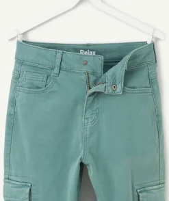 Pantalon garçon relax vert