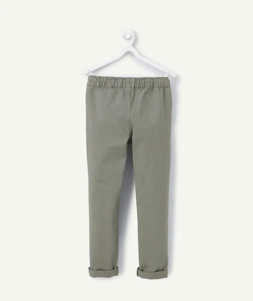 Pantalon garçon slim kaki