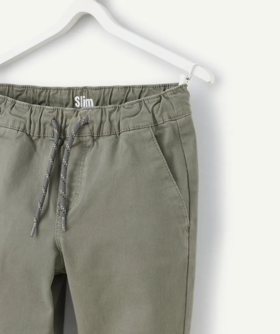 Pantalon garçon slim kaki