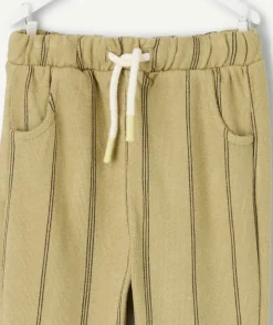 Pantalon jogging bébé garçon rayé kaki