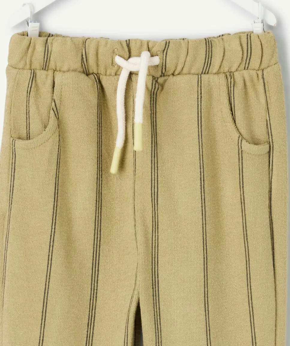 Pantalon jogging bébé garçon rayé kaki
