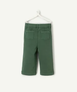 Pantalon large bébé fille en fibres recyclées vert