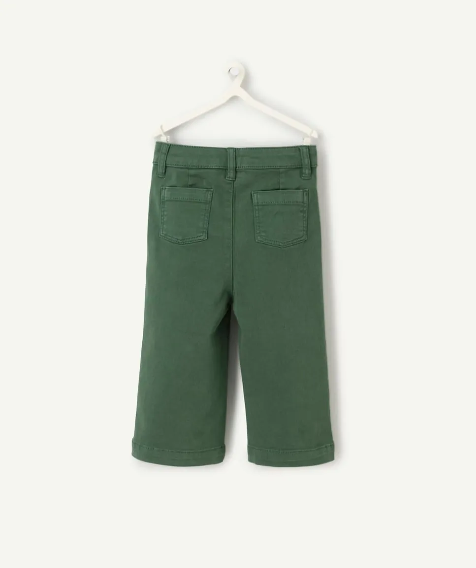 Pantalon large bébé fille en fibres recyclées vert
