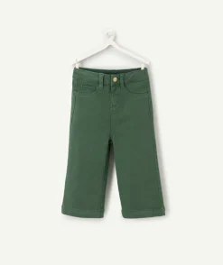 Pantalon large bébé fille en fibres recyclées vert