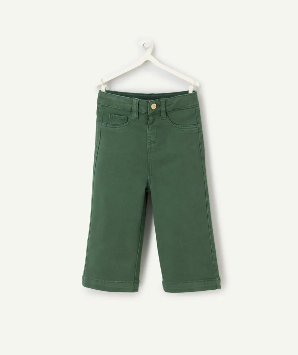 Pantalon large bébé fille en fibres recyclées vert