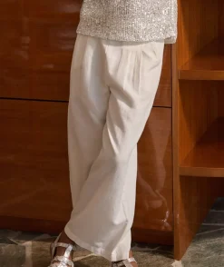 Pantalon large blanc fille