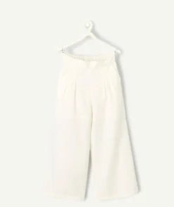 Pantalon large blanc fille