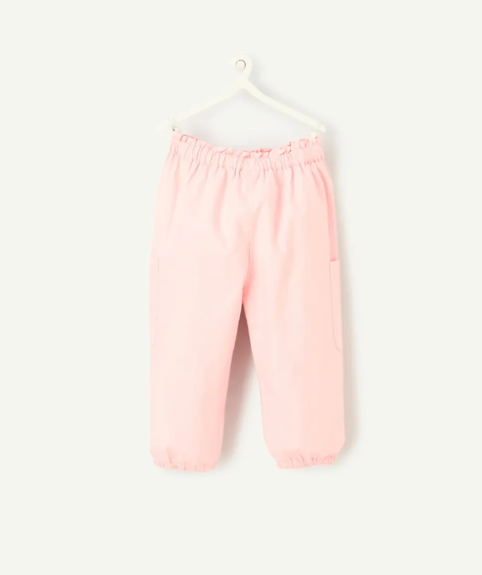Pantalon large cargo bébé fille ultra léger rose