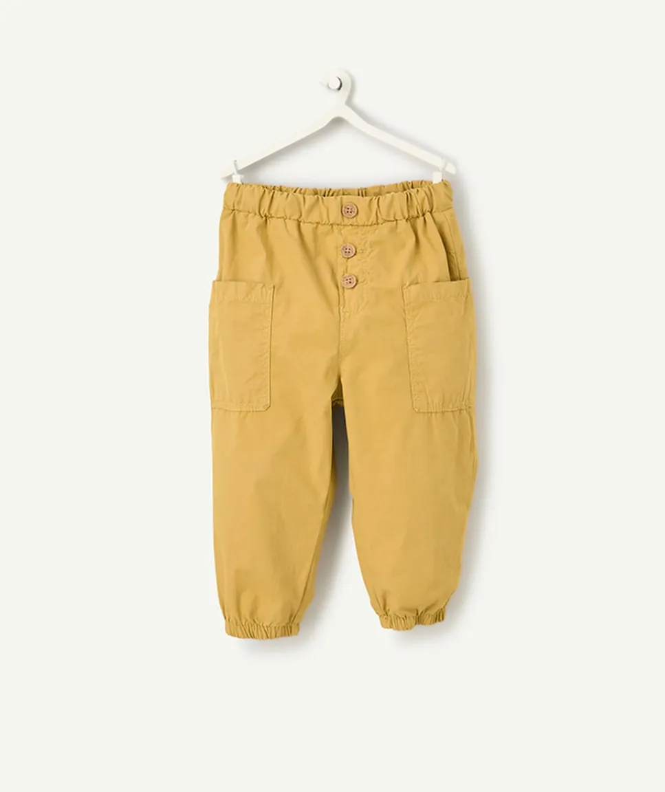 Pantalon large cargo bébé garçon marron et ultra léger