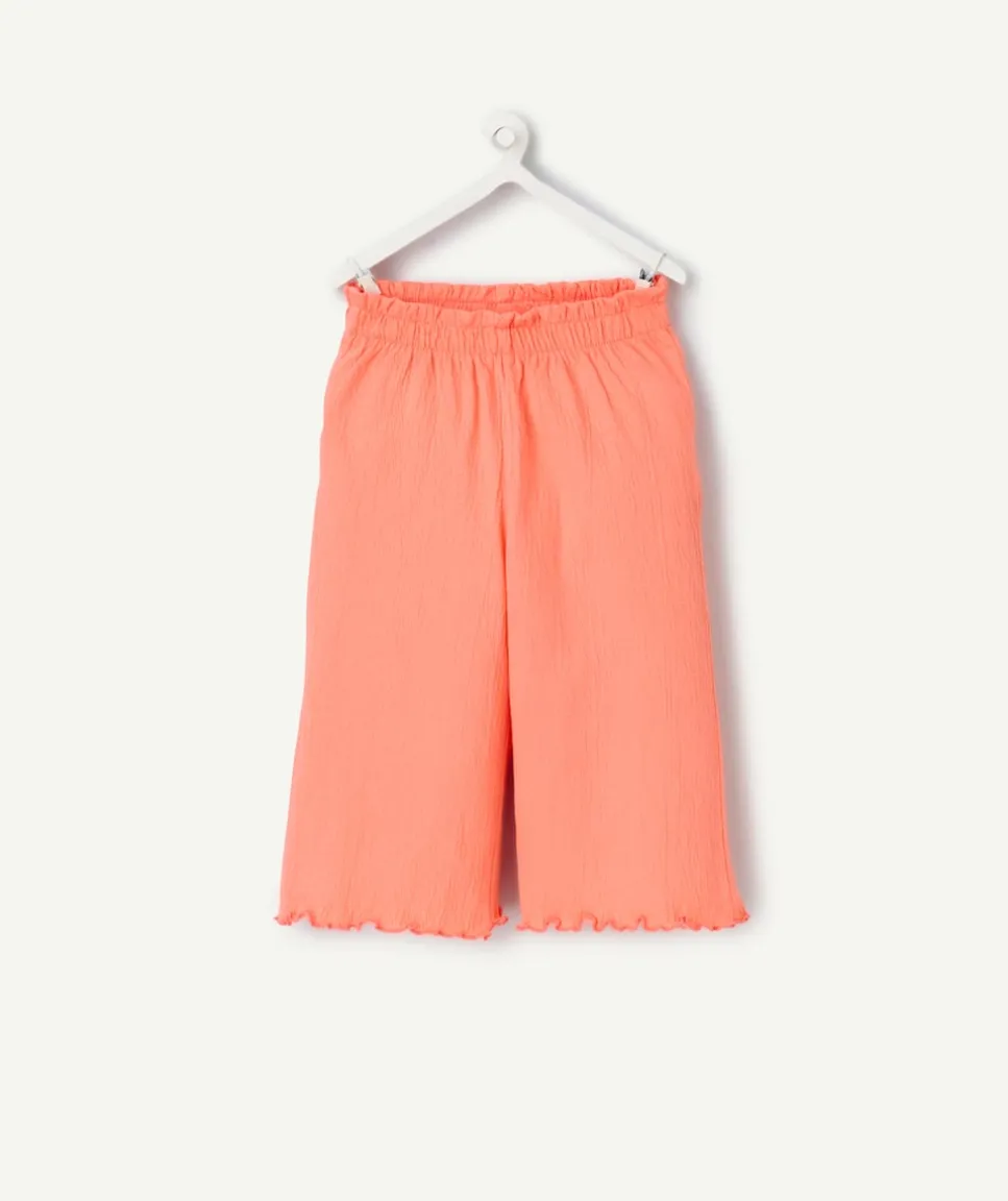 Pantalon large corail bébé fille