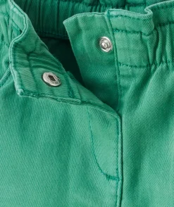 Pantalon relax bébé fille en fibres recyclées vert