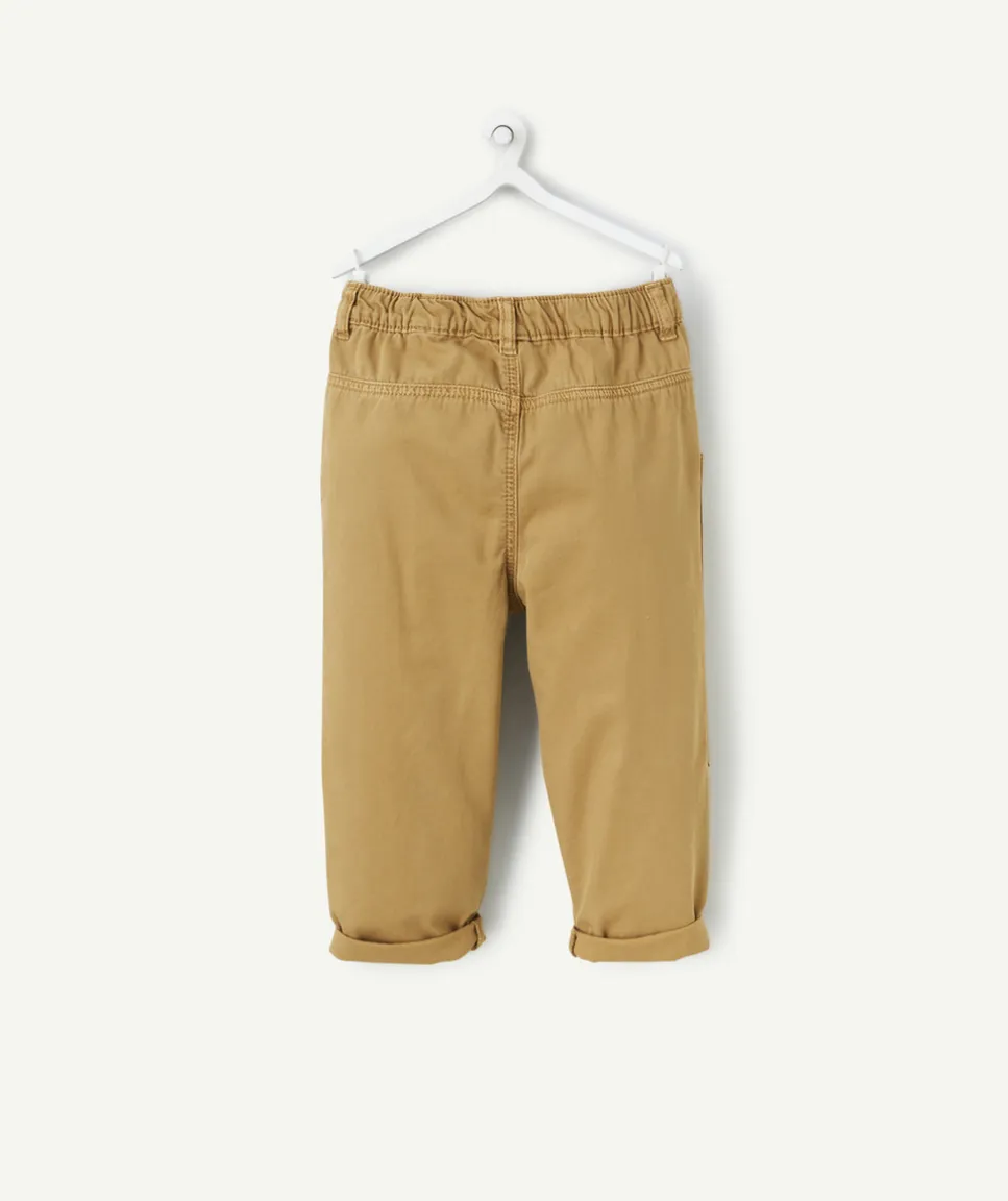 Pantalon relax bébé garçon camel avec grandes poches