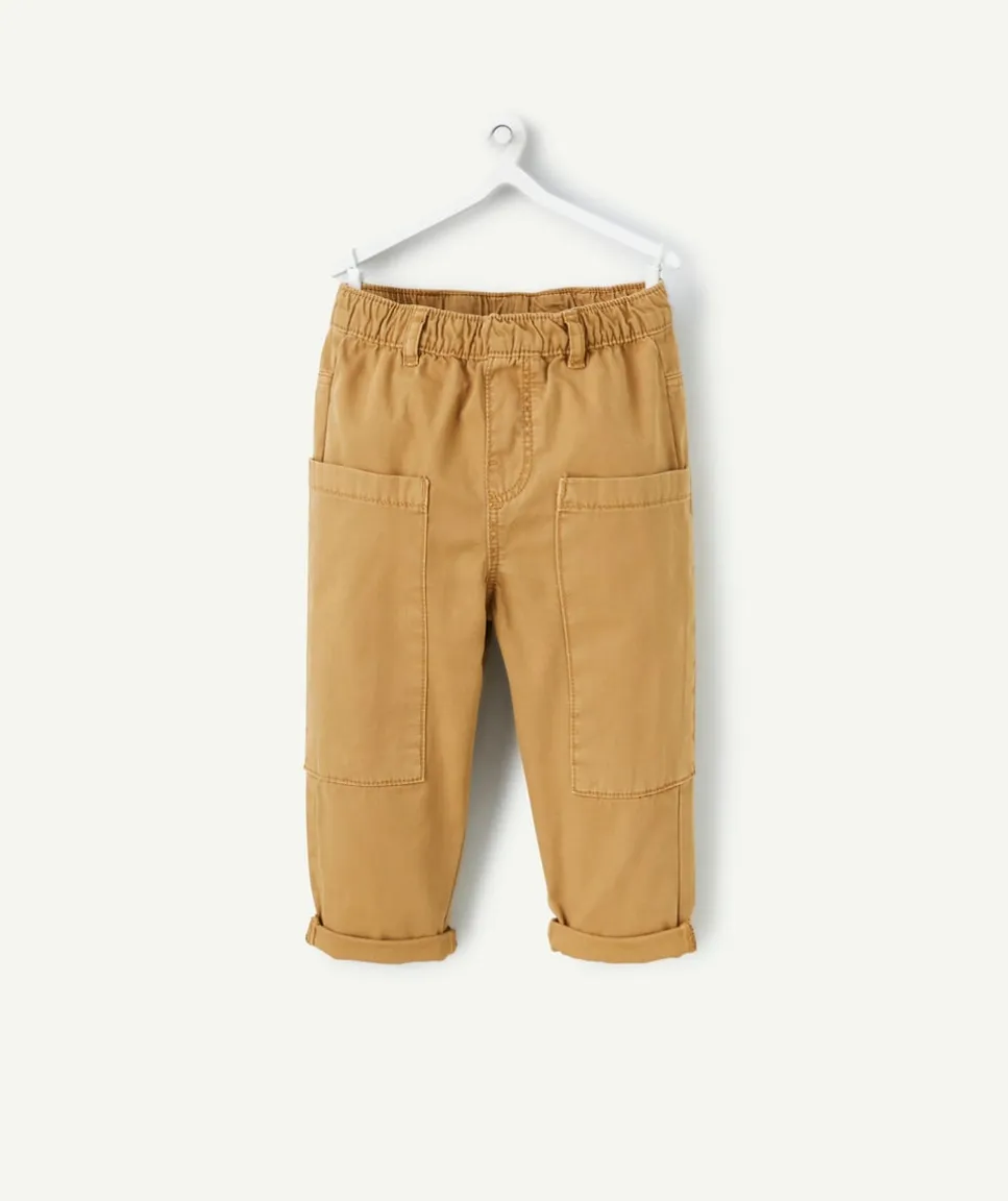 Pantalon relax bébé garçon camel avec grandes poches