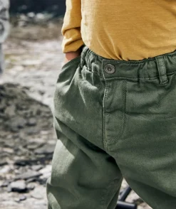 Pantalon relax bébé garçon en denim kaki
