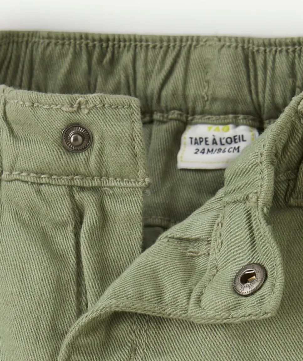 Pantalon relax bébé garçon en denim kaki