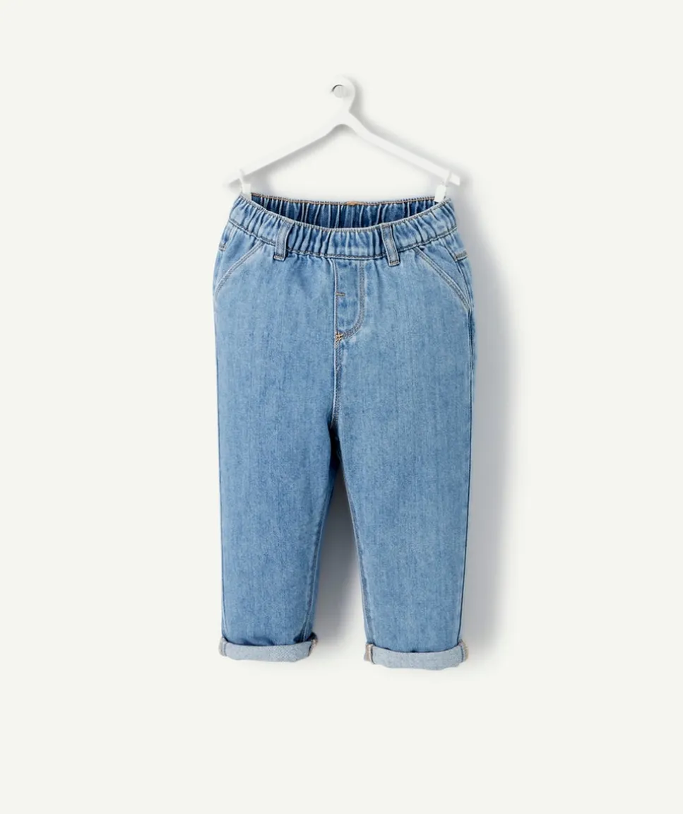 Pantalon relax bébé garçon en denim bleu lower impact