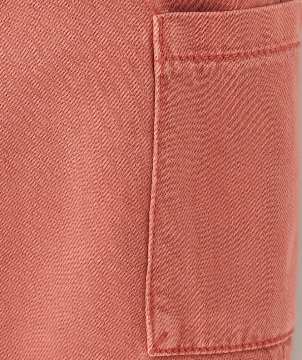 Pantalon relax bébé garçon en fibres recyclées rose avec poches
