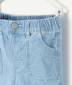 Pantalon relax bébé garçon rayé bleu