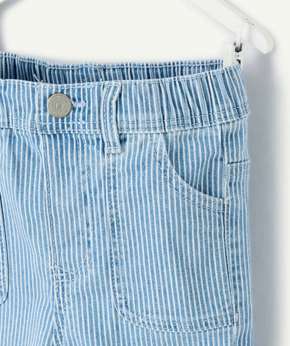 Pantalon relax bébé garçon rayé bleu