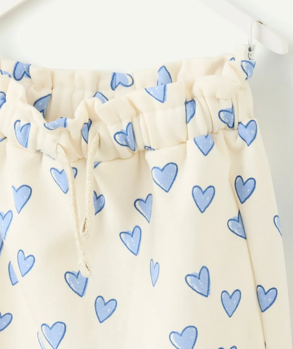 Pantalon sarouel bébé fille imprimé cœur