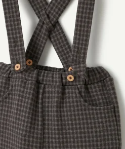 Pantalon sarouel bébé garçon à bretelles et carreaux