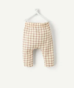 Pantalon sarouel naissance marron vichy