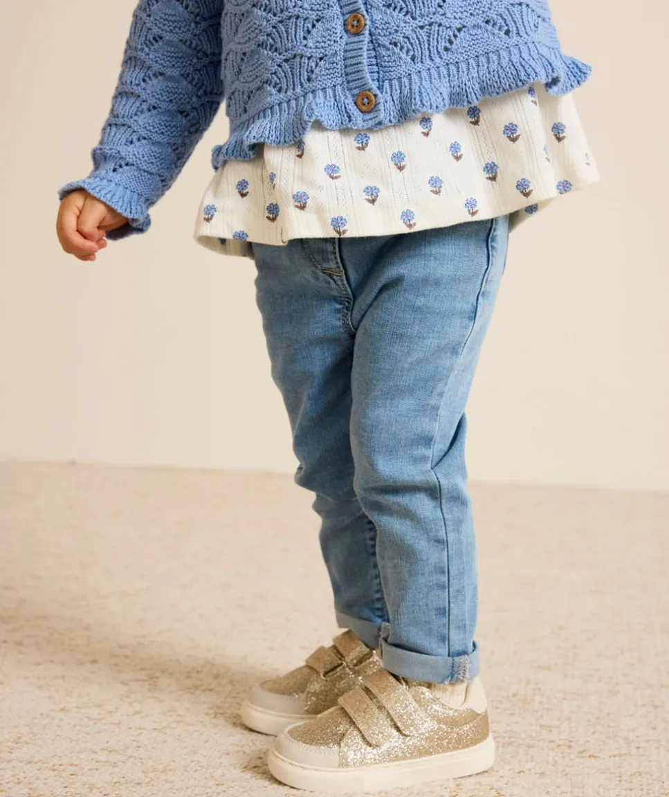 Pantalon slim bébé fille bleu