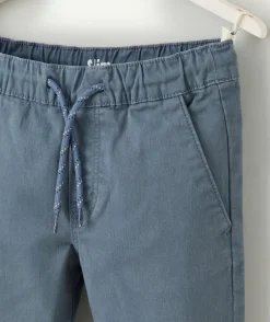 Pantalon slim garçon en coton bio bleu gris