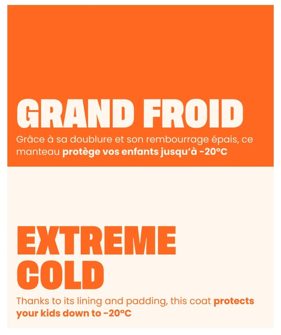 Parka garçon marron à capuche