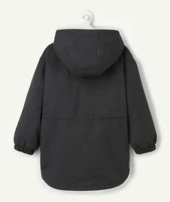 Parka réversible fille en fibres recyclées noir et blanc