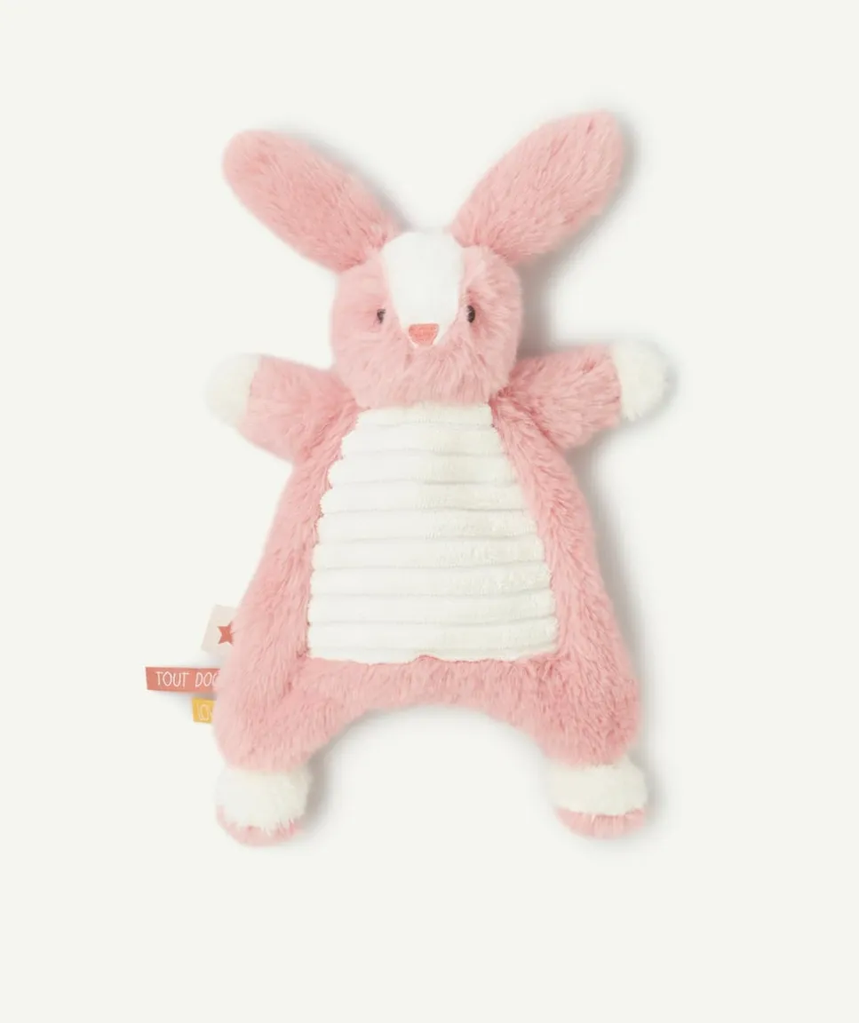 Peluche lapin rose pour nouveau-né