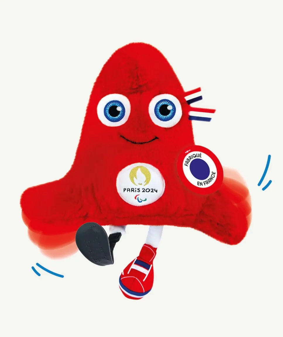 Peluche mascotte officielle jeux paralympiques paris 2024 - fabriquée en france - 33 cm