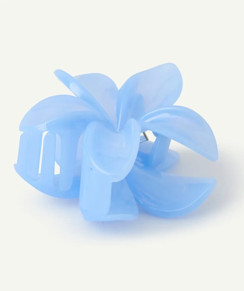 Pince à cheveux fille fleur bleue
