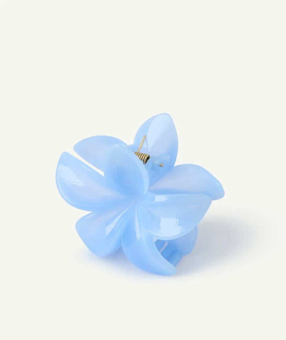 Pince à cheveux fille fleur bleue