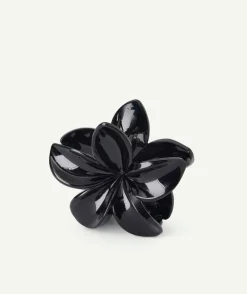 Pince à cheveux fille fleur noire