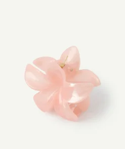 Pince cheveux fille fleur résine rose
