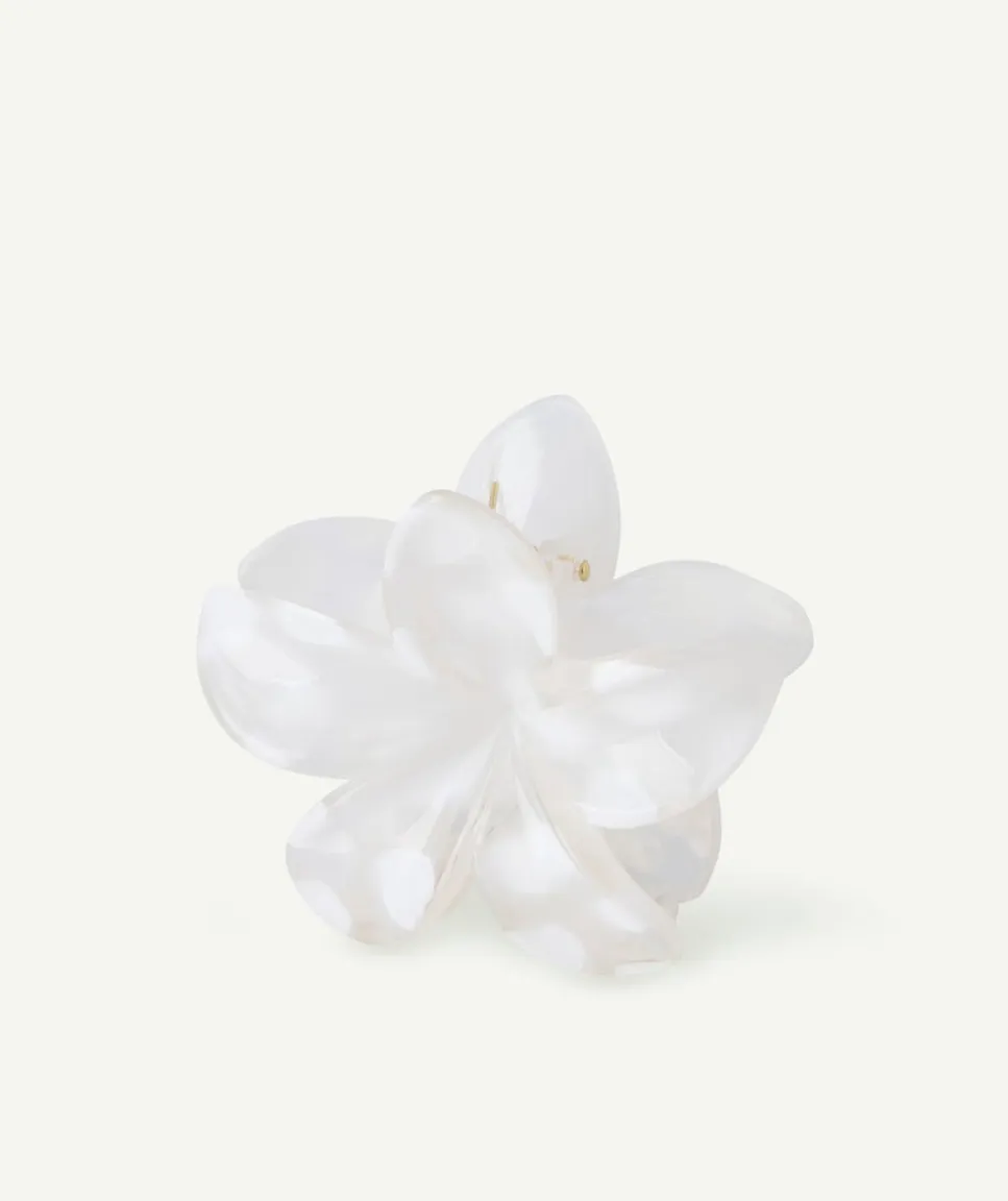 Pince cheveux fleur blanche