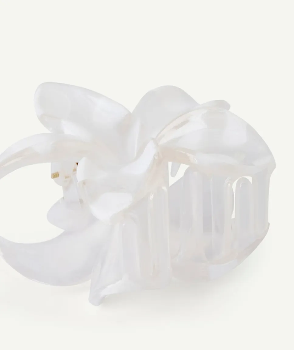 Pince cheveux fleur blanche