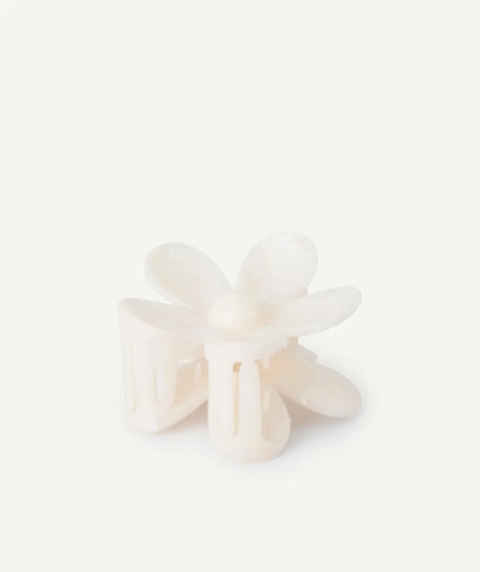 Pince à cheveux fleur fille blanche