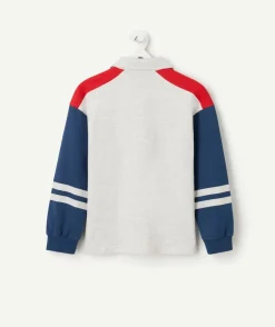 Polo garçon colorblock avec patch