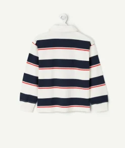 Polo garçon rayé en coton