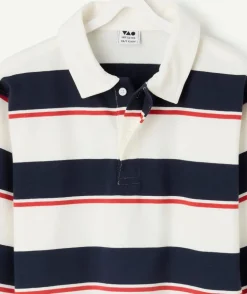 Polo garçon rayé en coton