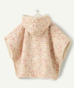 Poncho bébé fille imprimé fleurs